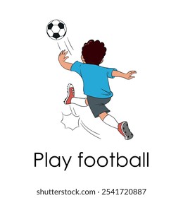 Niño Jugar Fútbol Actividad diaria Ilustración vectorial