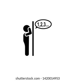 Boy, play, playground, hide and seek icon. Element of children pictogram. Premium quality graphic design icon. Signs and symbols collection icon