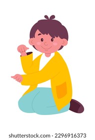 Boy play with toys Hobby and entertainment vector illustration