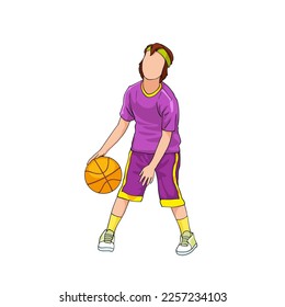 boy playing ball vector illustration