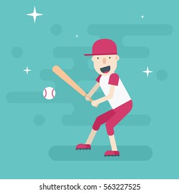 Boy playing baseball.
