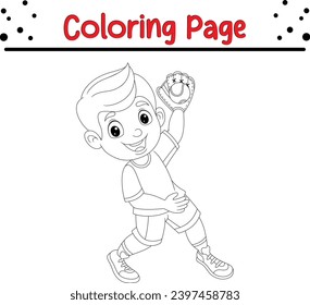 página del libro de coloración de béisbol para niños