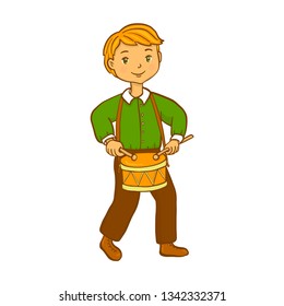 Boy Playing Drum Vector Illustration 260nw 1342332371 