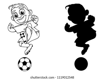 boy playing foodball in the form of a national team England