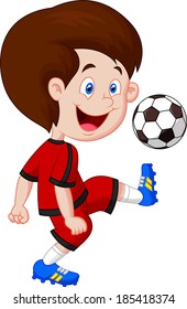 Boy playing football
