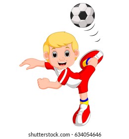 Boy playing football