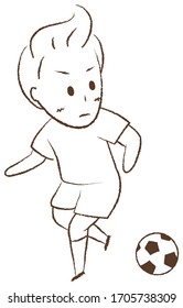 Boy playing football "Keep the ball"