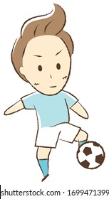 Boy playing football "Trap the ball"