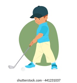 Boy Playing Golf Vector Stock Vector (Royalty Free) 441231037 ...