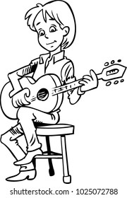boy playing guitar