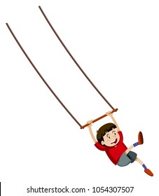 Boy playing hand swing illustration