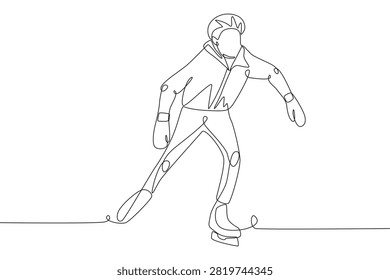 Boy playing ice skating