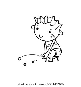 boy playing marble