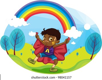 Junge mit Regenbogen