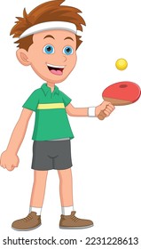 boy playing ping pong cartoon