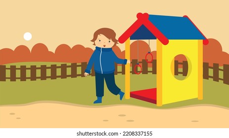 niño jugando en el patio de recreo