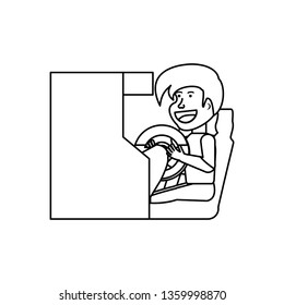 boy playing in retro console video game machine