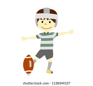 A boy playing rugby