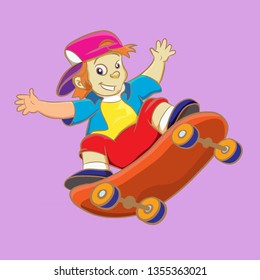 boy playing skateboard