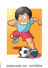 boy playing soccer