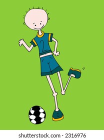 boy playing soccer