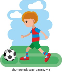 boy playing soccer