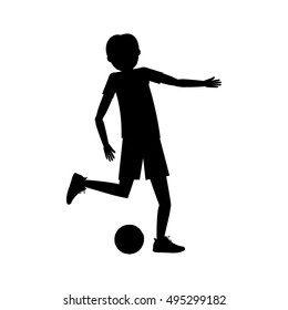 Boy playing soccer design