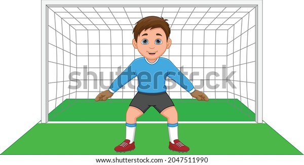 Boy Playing Soccer Goalkeeper Stock Vector (Royalty Free) 2047511990 ...