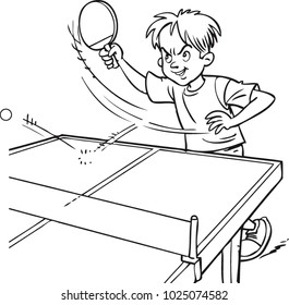 boy playing table tennis