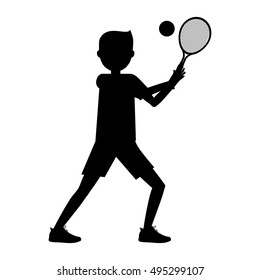 Boy playing tennis design