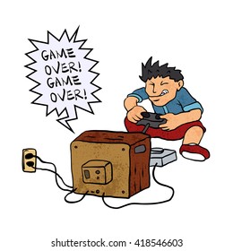 boy playing a video game 