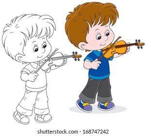 Boy Playing A Violin