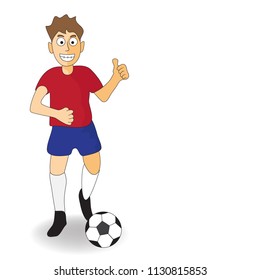 Boy plays football. ( vector )
