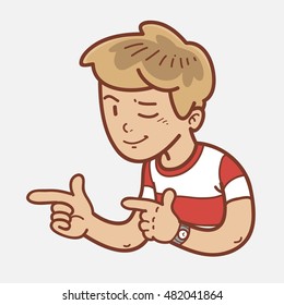 Boy pointing