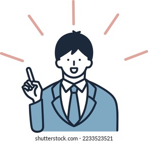 Ilustración simple con el dedo señalador del niño