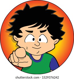 Boy Pointing Fingers at You