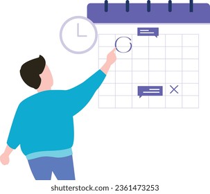 El niño señala la marca de la reunión.