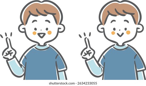 Boy Pointing, Oberkörper, Vektor