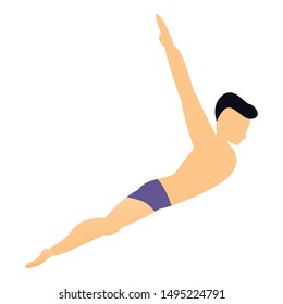 Boy pool jumping icon. Cartoon of boy pool jumping vector icon for web design isolated on white background