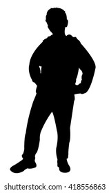a boy portrait, silhouette vector