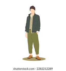niño posando con ropa elegante ilustración aislada