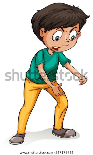 Boy Posture Holding Something Stock Vector (Royalty Free) 267173966 ...