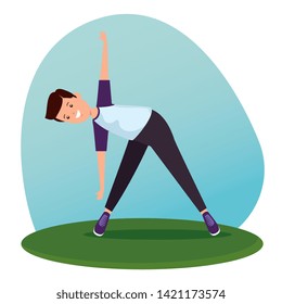 boy practice yoga exercise activity