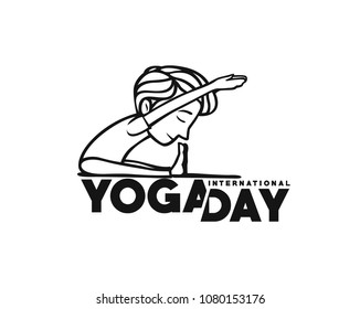 Boy practicing yoga pose, 21st june international yoga day, vector illustration.
