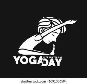 Boy practicing yoga pose, 21st june international yoga day, vector illustration.