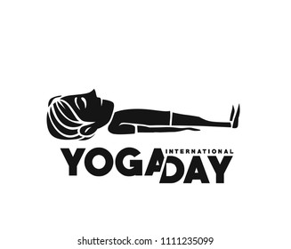 Boy practicing yoga pose, 21st june international yoga day, vector illustration.