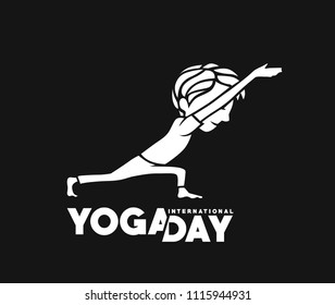 Boy practicing yoga pose, 21st june international yoga day, vector 