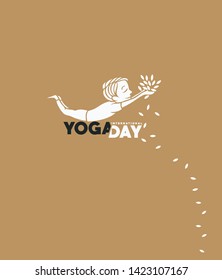 Boy practicing yoga pose, 21st june international yoga day, vector 