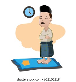 A Boy praying to God cartoon vectors