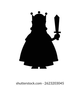 Boy prince silhouette vector flat illustration design